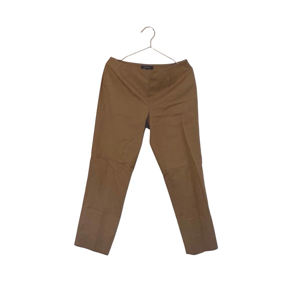 Lafayette 148 New York cropped bleecker tan pant side zip size 4